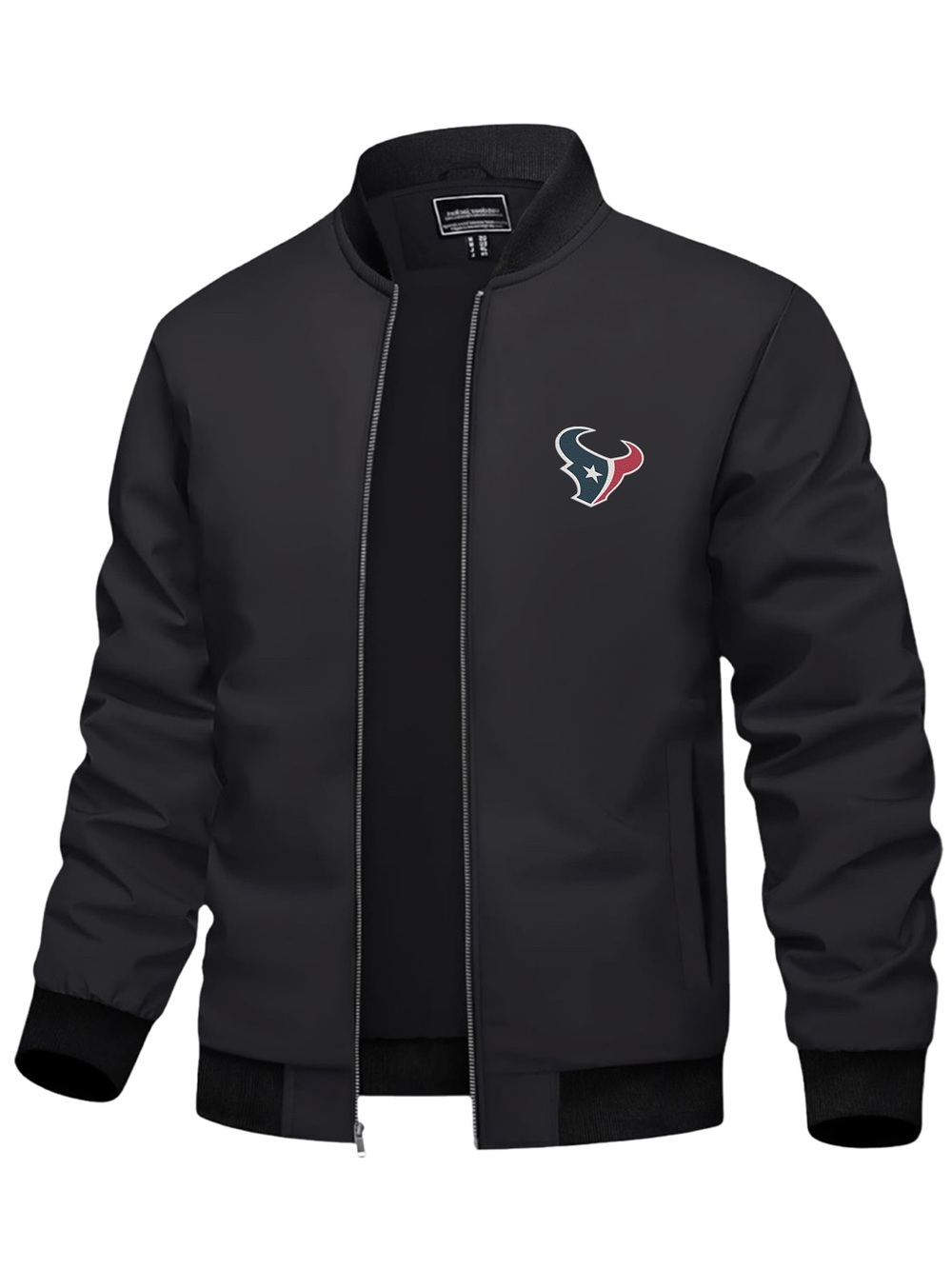 Men’s Texans Embroidered Light weight Bomber Jacket Black
